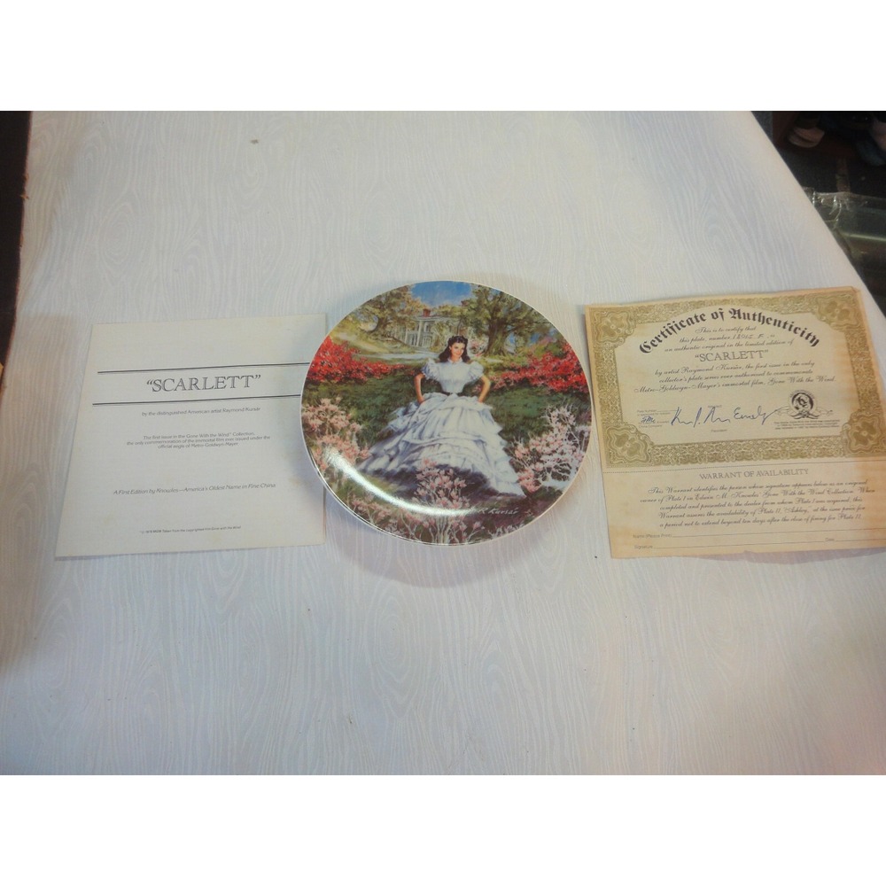 Gone with the wind "Scarlett" Knowles Collectors plate with COA raymond Kursar